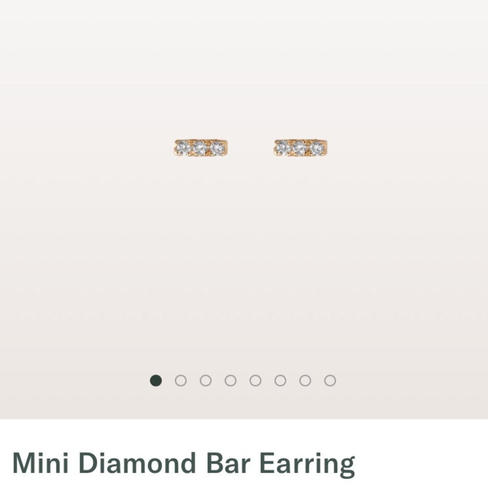 Aurate Mini Diamond Bar Earrings, Yellow Gold